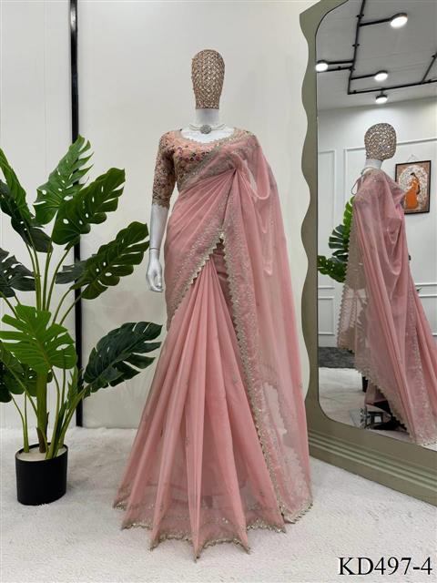 New Wear Tibby Silk With Thread & Sequience Work Saree