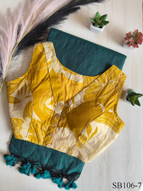 Cotton Silk With Cotton Fabric And Digital Print Saree