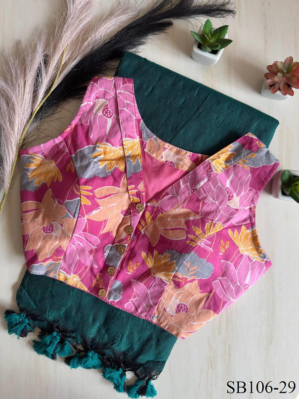 Cotton Silk With Cotton Fabric And Digital Print Saree