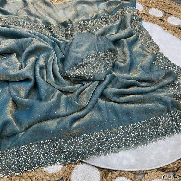 Space Silk Jarkhan Work Silk Saree