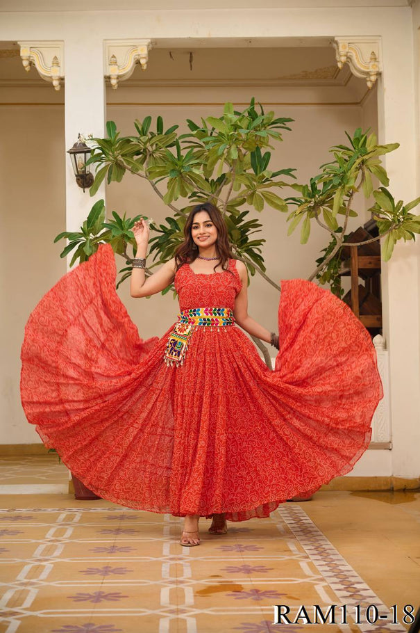 Navratri Soecial Real Mirror Work With Codi Lace Work Gown