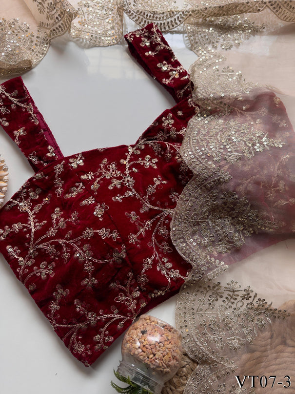 Beige Color Organza Tissue Fabric Zari Work Saree