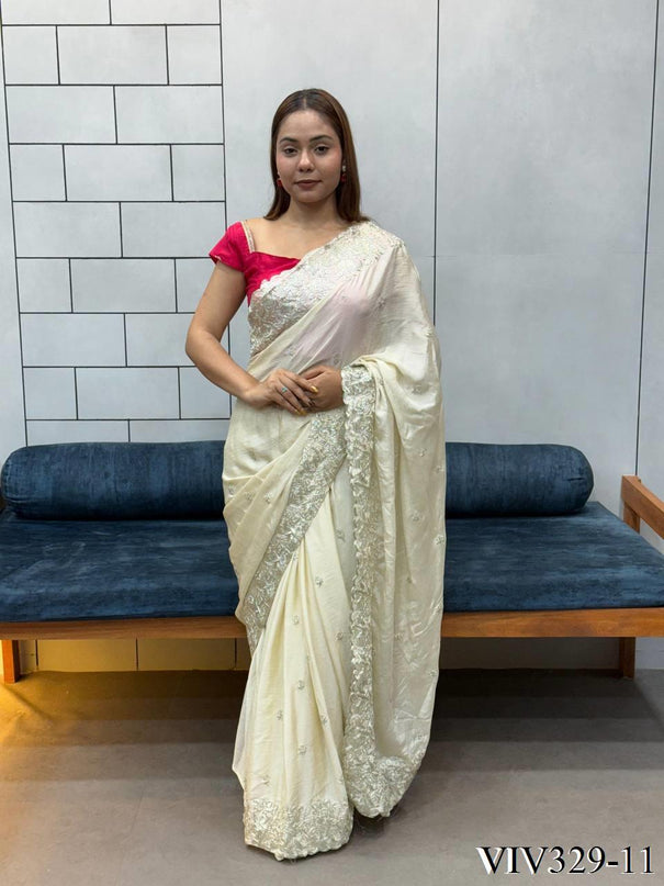 Rich Soft Coding Dori Embroidery Work Saree