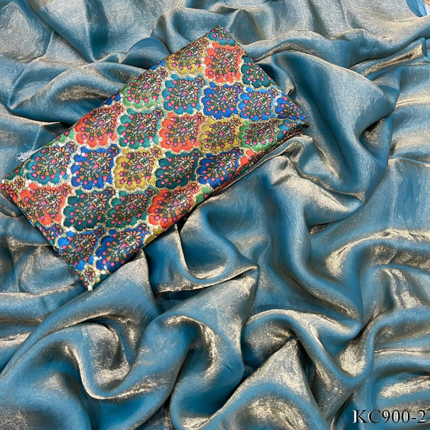 Pure Space Silk With Plain Work Saree