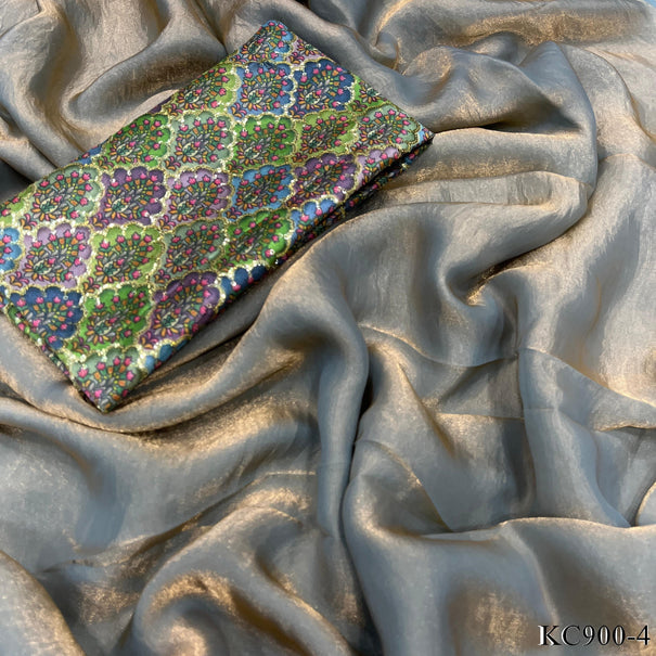 Pure Space Silk With Plain Work Saree