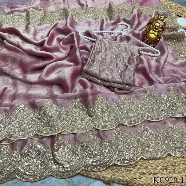 Fendy Chiffon Sequins Work Saree