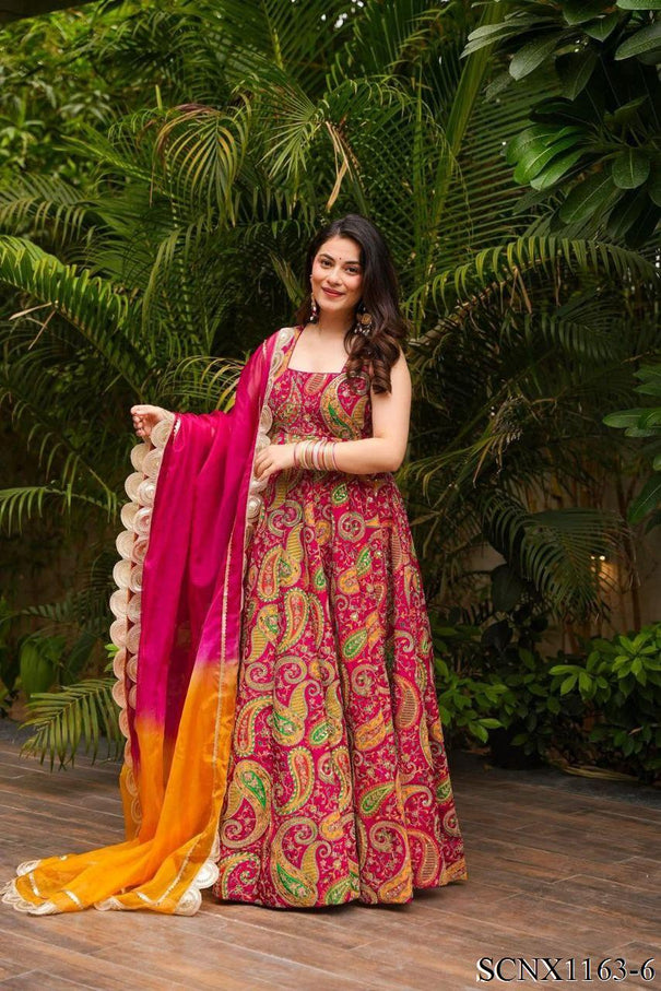 Jimmy Organza Silk With Digital Print Work Gown