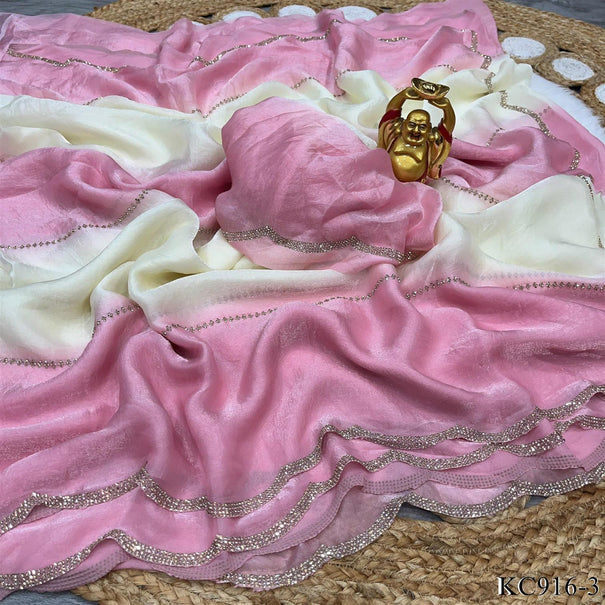 Beautifull Space Silk With Jarkhan Work Saree