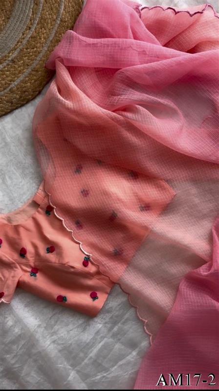 Pink Color Soft Cotton Beautifull Hand Dying Saree