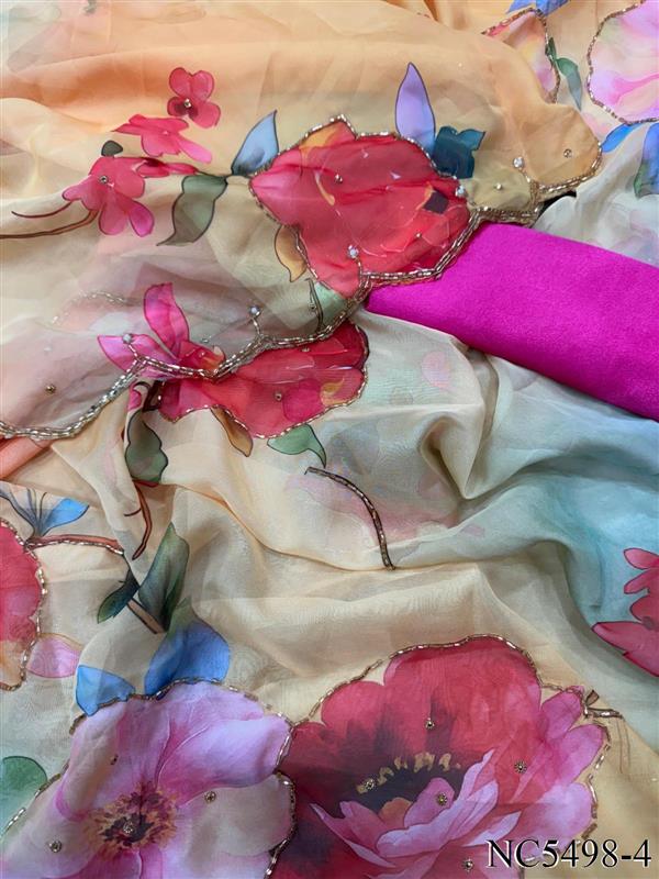 Soft Tebby Silk With Beautifull Print Work Saree