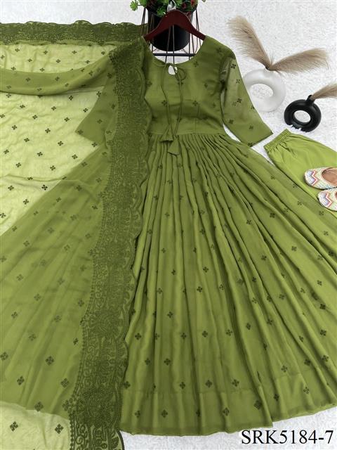 Beautifull Wear Fox Georgette Embroidery Work Gown