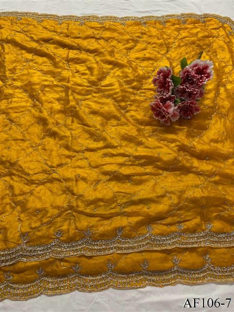 Pure Soft Fandy Silk With Daimond Khatli Work Saree