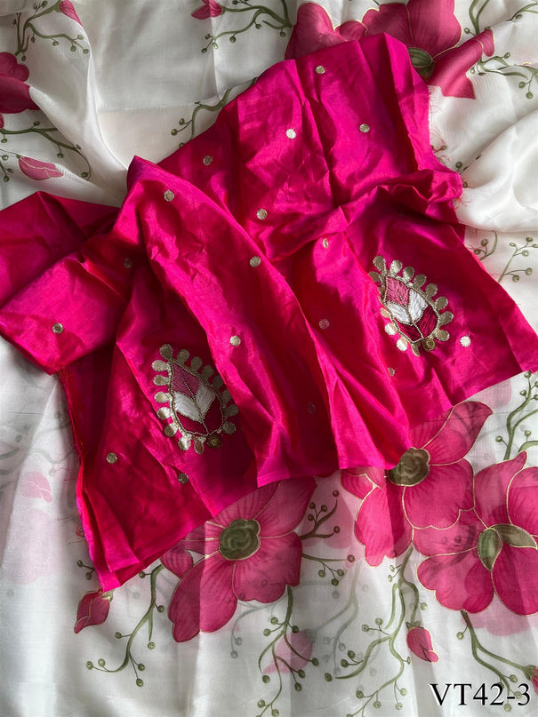 Premium Georgette Elegent Print Work Saree