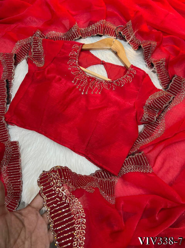 Space Silk Woth Rich Daimond Work Saree