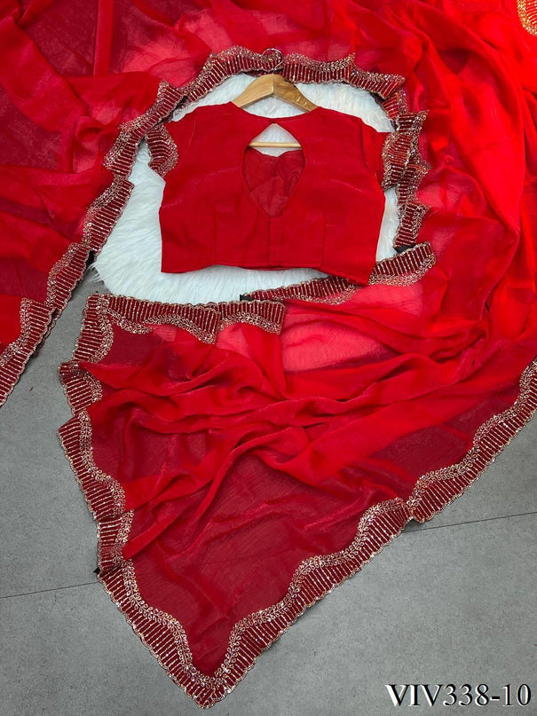 Space Silk Woth Rich Daimond Work Saree