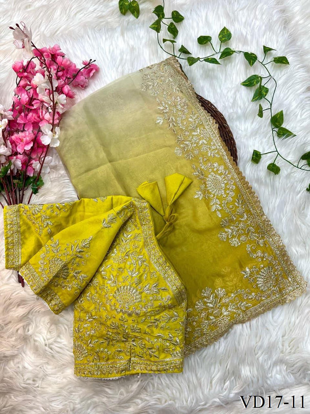 Elegent Teby Silk With Pedding Print Work saree