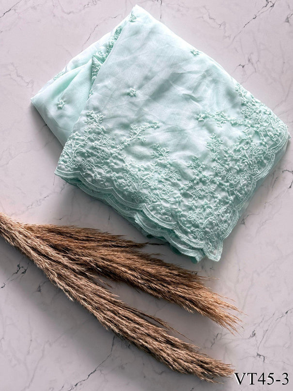 Premium Tebby Organza With Thread Work Saree