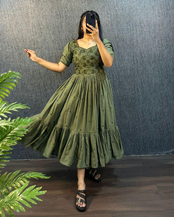 SUMMER SPECIAL SOUTH SILK PURE COTTON ONE PIECE GOWN