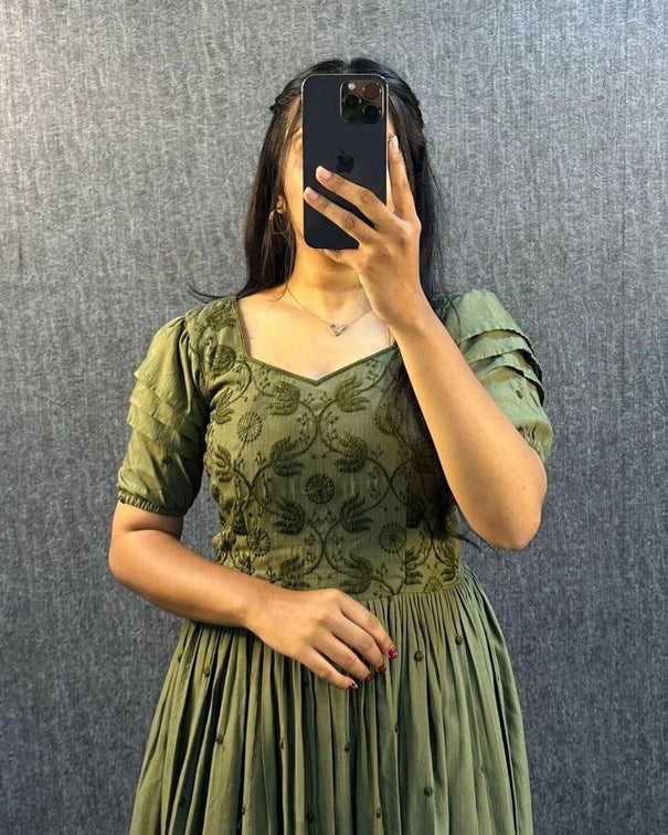 SUMMER SPECIAL SOUTH SILK PURE COTTON ONE PIECE GOWN