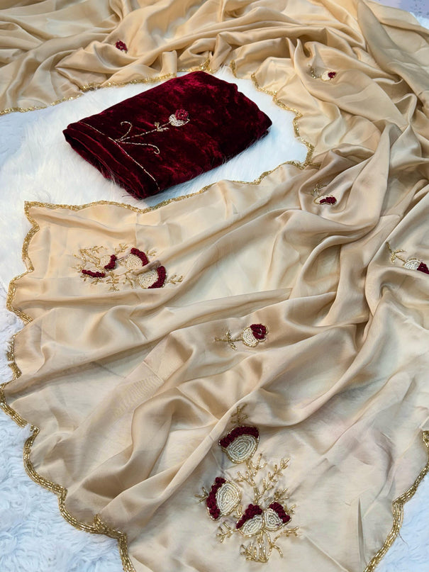 Soft Rangoli Silk With Handwork Saree