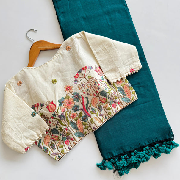 Cotton silk with digital print saree