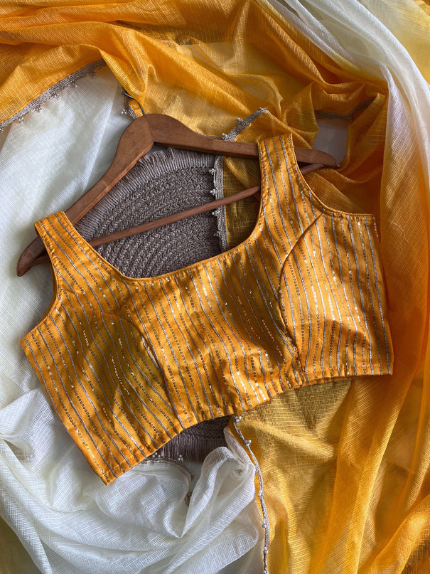 Viscos Kota Doriya Pearl Lace Work Saree