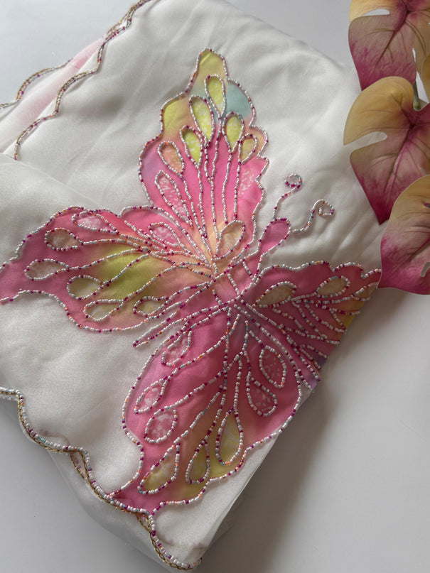 Premium Organza Tissue With Butterfly Work Saree