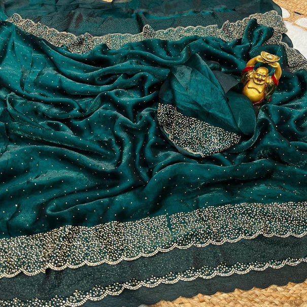 Space Silk With Jarkhan Work Saree