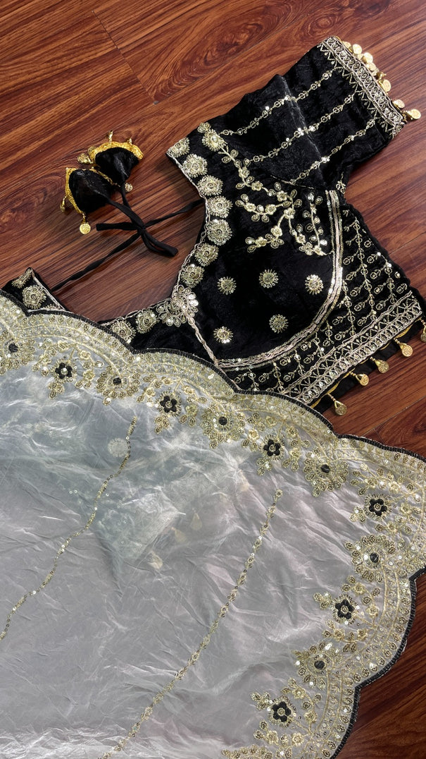 Fandy Silk With Embroidery Coding Work Saree