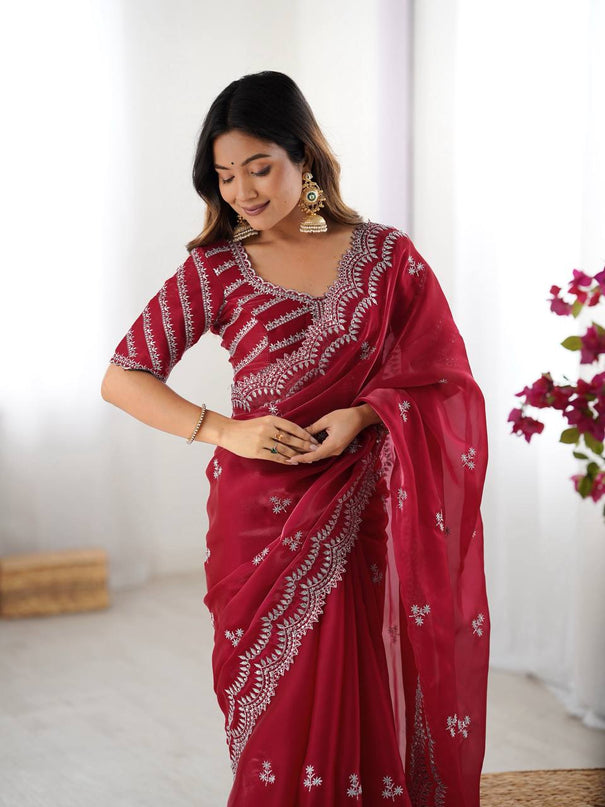 Jimmy Chu Thread With Sequence Work Saree