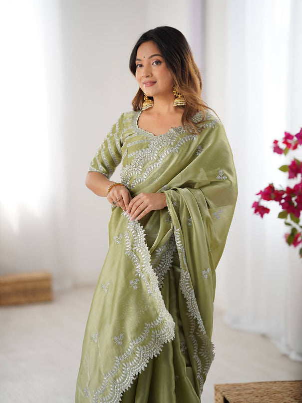 Jimmy Chu Thread With Sequence Work Saree