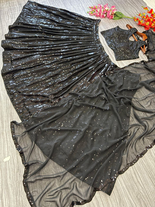 Presenting You Most Beautiful Latest Sequins Work Lehenga