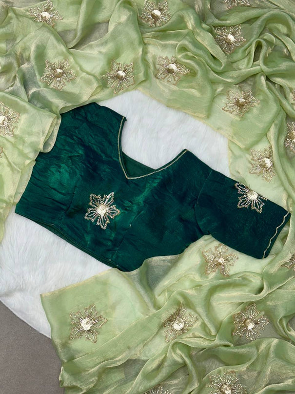 Space Silk Rich HAnd Work With All Over Pallu Saree