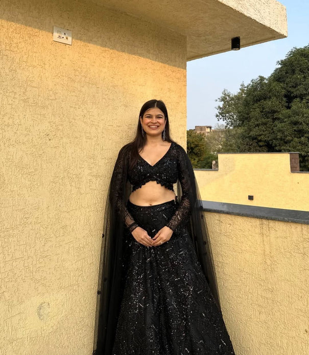 Primium Faux Georgette  Embellished With Thread Embroidery Work And  Heavy Sequence  Work Lehenga