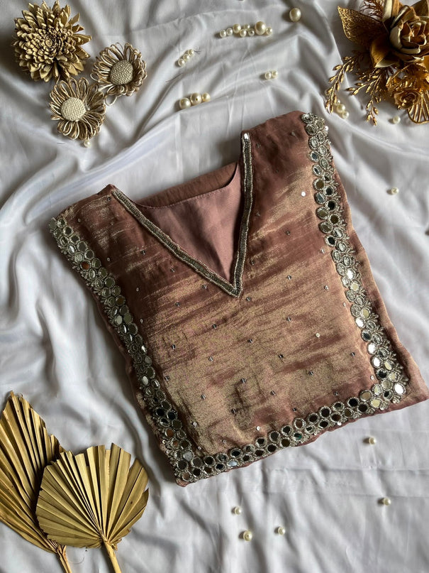 Premium Salsa Crush Mirror Work Kurta Set