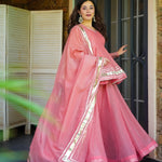 Pink Color Shimming Crunchy Crush Top Plazzo