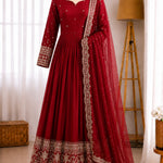 Chinon Silk 5mm Sequence Embroidery Work Gown Set