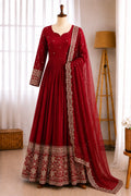 Chinon Silk 5mm Sequence Embroidery Work Gown Set