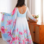 Organza Silk Floral Print Anarkali Suit Set
