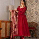 Tabby Silk Mirror Lace Anarkali Suit Set