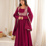 Roman Silk Floral Print Anarkali Suit Set