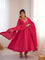 Beautifull Rani Color Roman Shimmer WIth Dori Sequience Work Anarkali