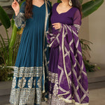 Faux Georgette With Embroidery Sequience Lace Work Gown