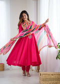 Pure Khadi Cotton With Embroidery Work Top Pent