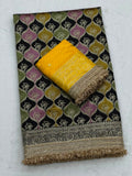 Heavy Satin Silk Banarasi Zari Weaving Saree Set