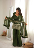 Crunchy Silk Embroidered Bell Bottom Suit Set