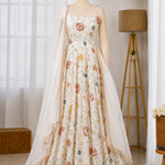 Beautifull Faux Georgette Thread With Sequience Work Anarkali Set