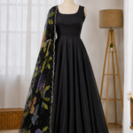 Natural Crepe Anarkali Suit Set