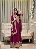 Black Color Blooming fox Georgette Heavy Embroidery Work Gown