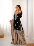 Beautifull Chinon Silk With Coding sequience Work Top Sharara